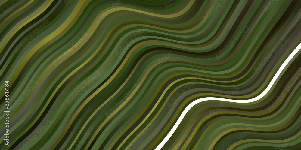 Dark Green, Yellow vector layout with curves. Gradient illustration in simple style with bows. Design for your business promotion. Dark Green, Yellow vector layout with curves. Gradient illustration in simple style with bows. Design for your business promotion.