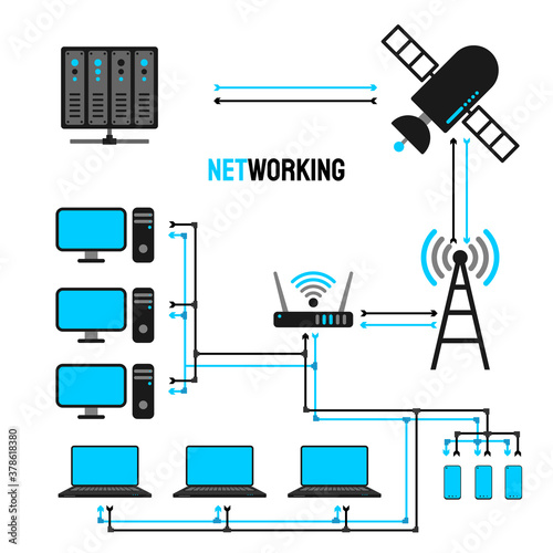 Network map vector illustration
