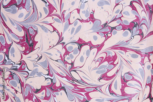 Traditional Turkish marbled paper artwork background
