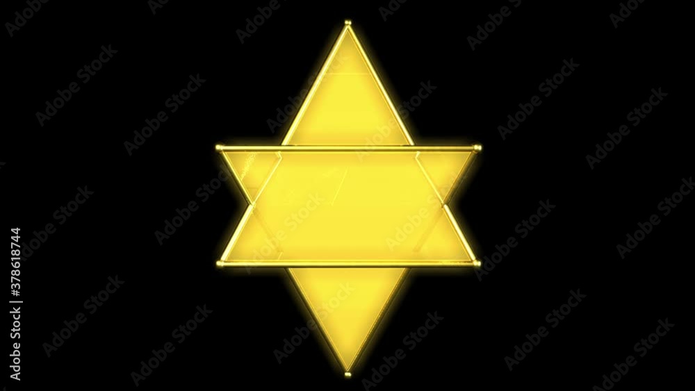 Merkaba dorada  o estrella de david girando 3d