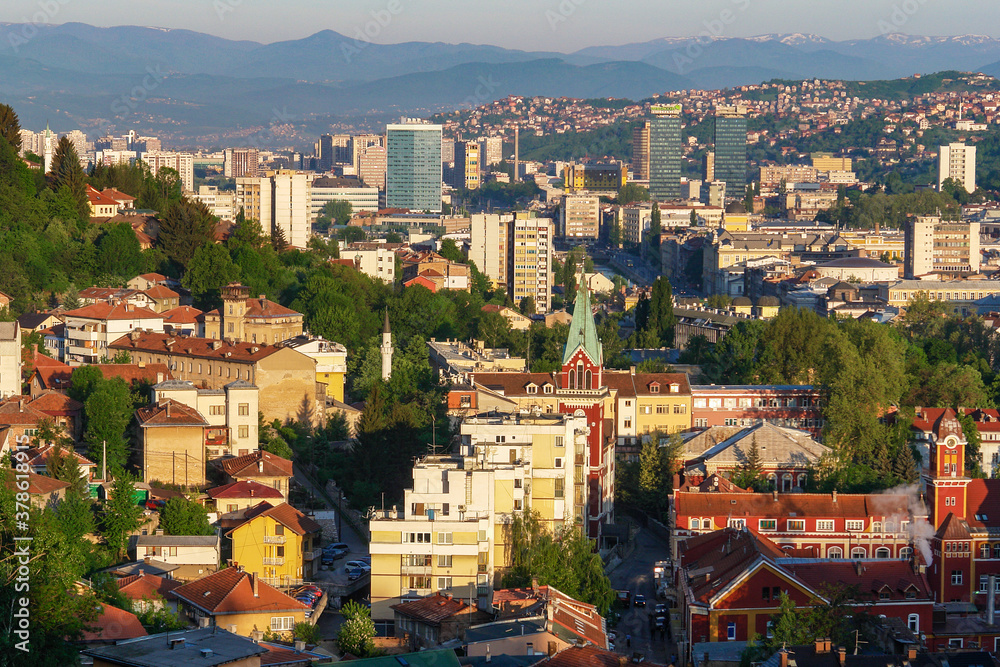 Sarajevo cityscape - Sarajevo, the capital city of Bosnia and Herzegovina