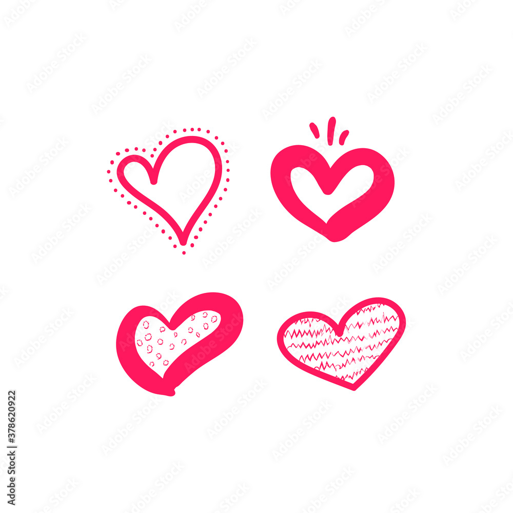 Doodle hearts, hand drawn love heart collection. Symbol of love. Doodle hearts, hand drawn love heart collection. Symbol of love.