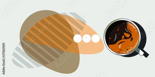 realistic vector illustration of white cups of aromatic coffee with froth top view.Trendy popular design cappuccino, americano, espresso, mocha, latte, cocoa