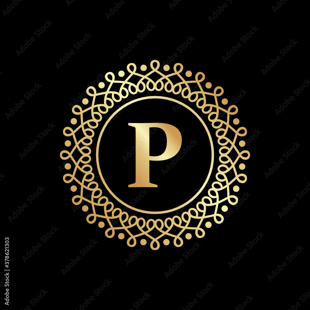 Fototapeta premium P Letter Luxury Logo Design Template Inspiration