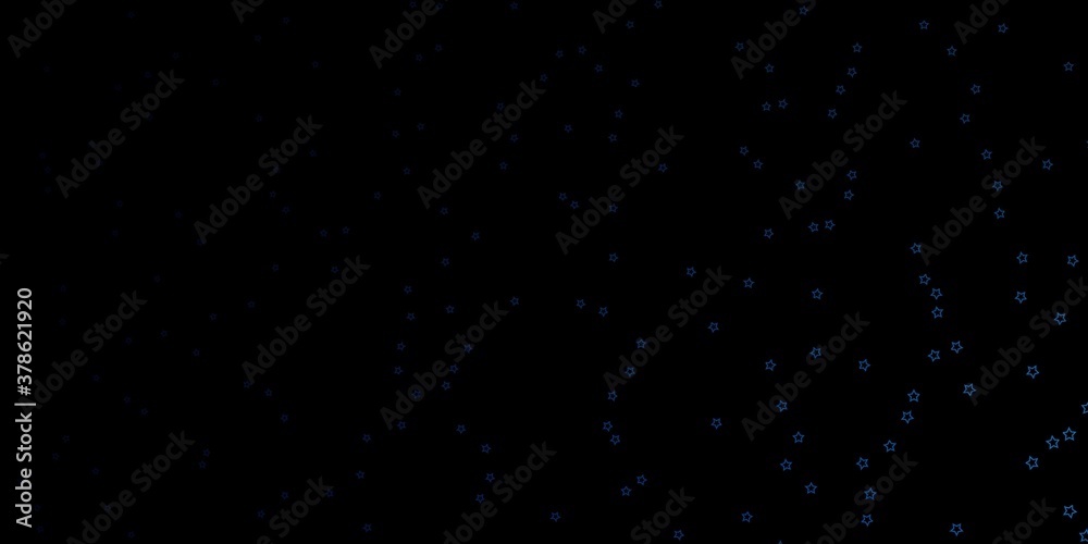 Dark BLUE vector background with colorful stars. Colorful illustration in abstract style with gradient stars. Theme for cell phones.