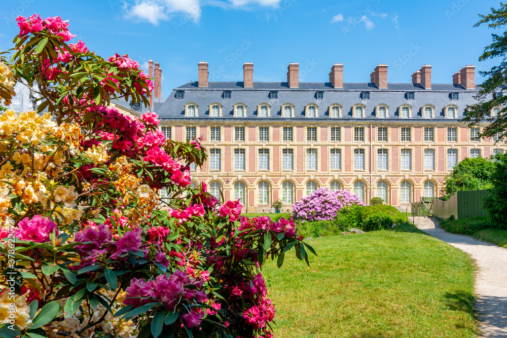 Fontainebleau palace and park in spring, France