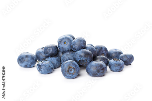 heap of blueberries isolated on white background