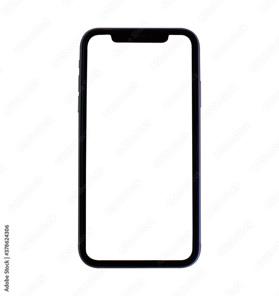 Modern smartphone phone blank screen on white background Modern smartphone phone blank screen on white background