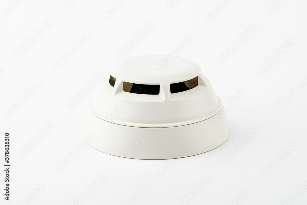 Ceiling smoke detector on a white background Ceiling smoke detector on a white background