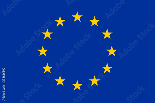 National flag of the European Union. The main symbol of an independent country. Flag of European Union. An attribute of the large size of a democratic state. Flag of European Union illustration.