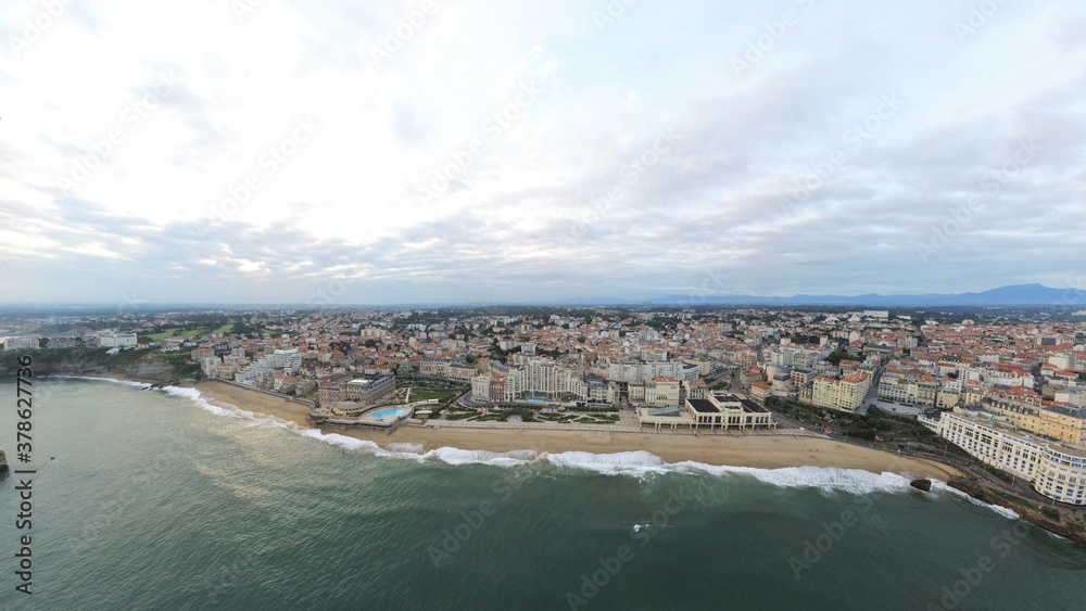 Aerial view of beach in Spain. Drone Photo