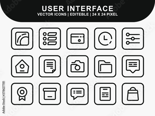 User Interface icons set. ui icons. home icon. arrow icon. mail message email icon. icon line style icon. vector illustration. vector icon.