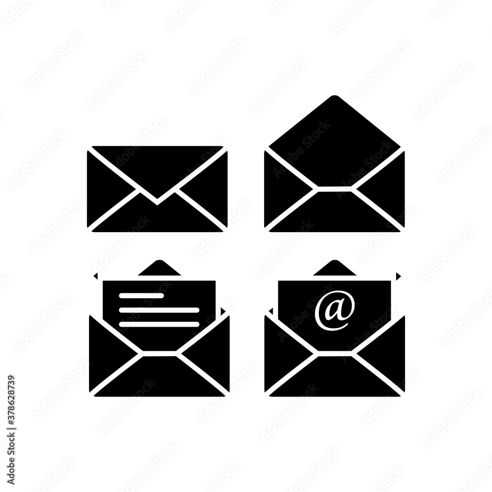 Envelope message letter vector icon collection Envelope message letter vector icon collection