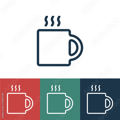 Linear vector icon with large mug