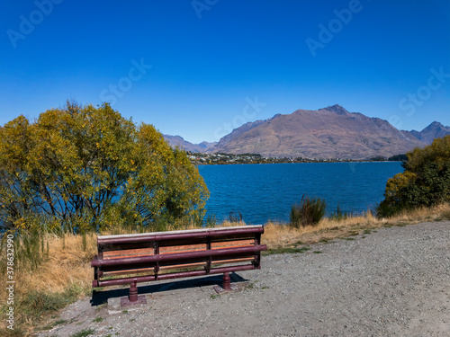 Cecil Peak as viewed from the Frankton Track on Lake Wakatipu, South Island, New Zealand