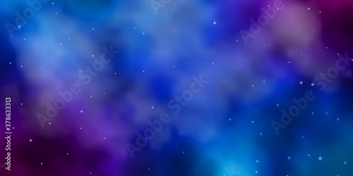 Light Blue, Red vector background with small and big stars. Shining colorful illustration with small and big stars. Pattern for new year ad, booklets. © Guskova