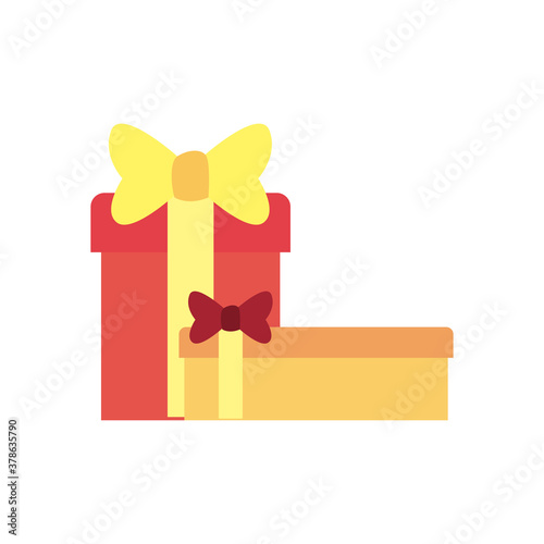 Gifts with bowties free form style icon vector design
