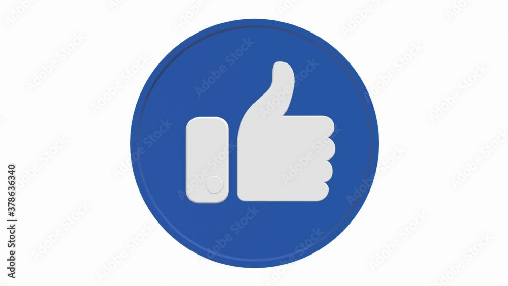 Social media icon in a blue circle shape. Thumb up like concept. Loop animation Social media icon in a blue circle shape. Thumb up like concept. Loop animation
