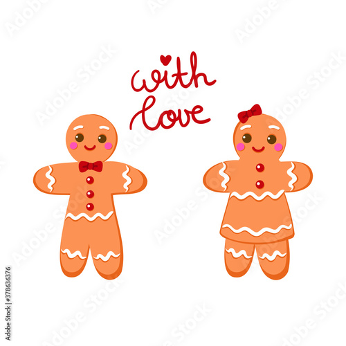gingerbread men and women with lettering