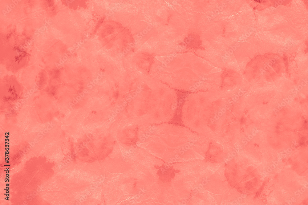 Fototapeta premium Living Coral Tie Dye Print Shibori. Ethnic 