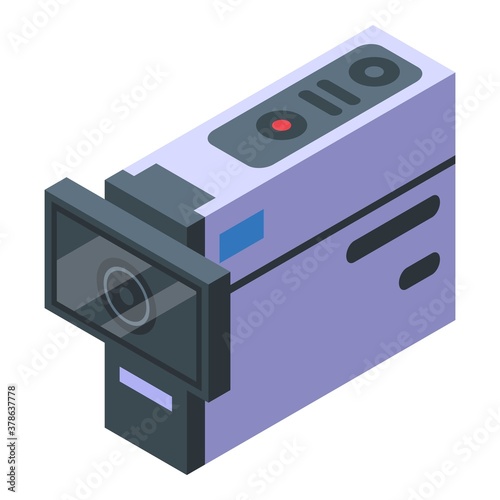 Wide action camera icon. Isometric of wide action camera vector icon for web design isolated on white background photo