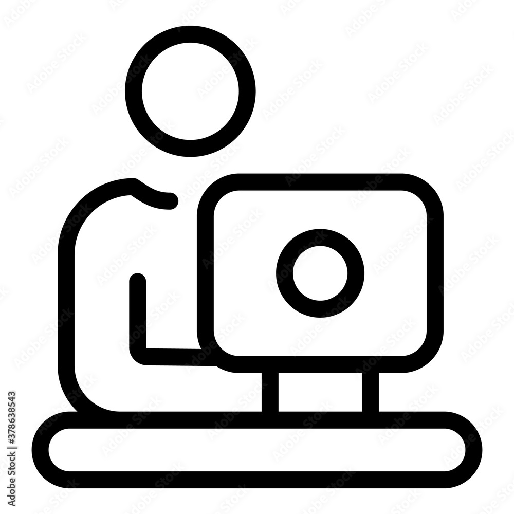 Web online meeting icon. Outline web online meeting vector icon for web design isolated on white background