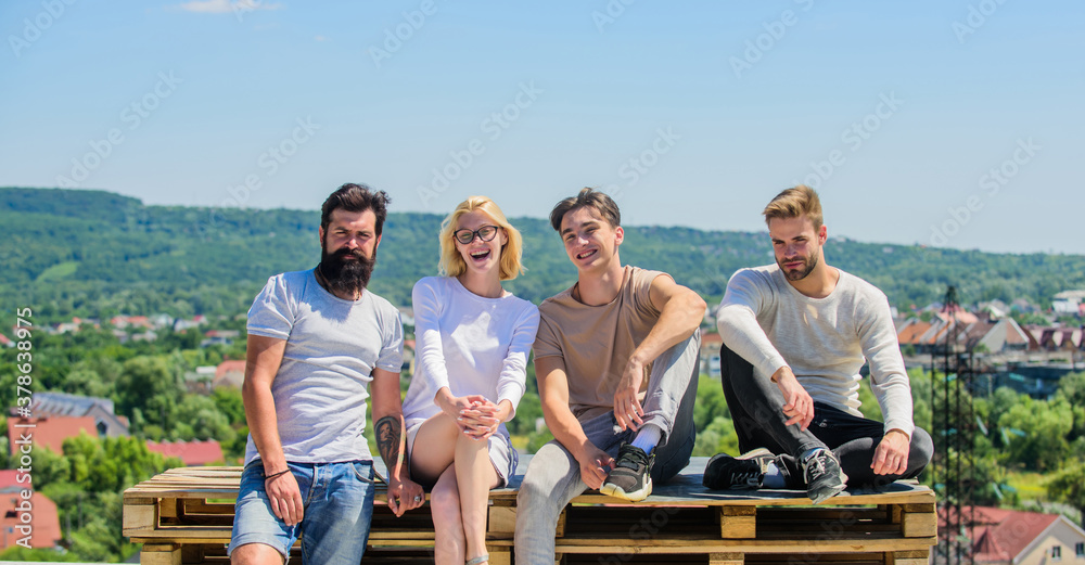 Youth relaxing. Summer leisure. Carefree concept. Summer rest. Spending ...