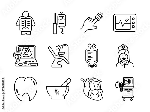 Healthcare and Medical vector line icons style 2 vol 3