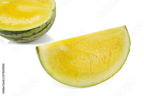yellow water melon isolated on white background