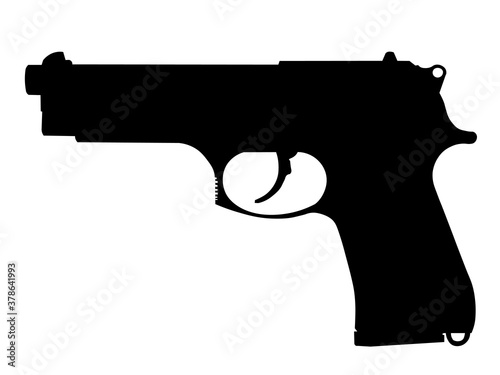 swat gun, police gun, 9mm, beretta 92fs inox, beretta, 92fs inox, pistols for police and army, special forces. Realistic silhouette	