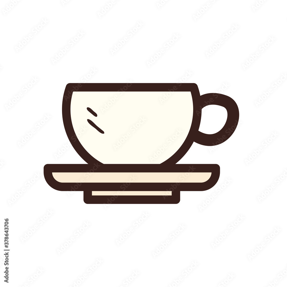 coffee cup line and fill style icon vector design coffee cup line and fill style icon vector design