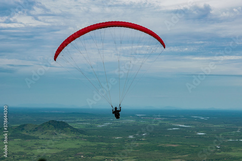 Paragliding in the sky