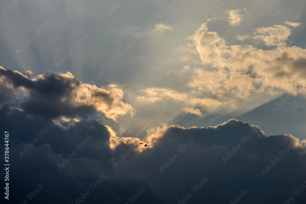flying over the sea. clouds over the sea. sky and clouds. blue sky with cloud. Natural sky beautiful blue and white texture background.
