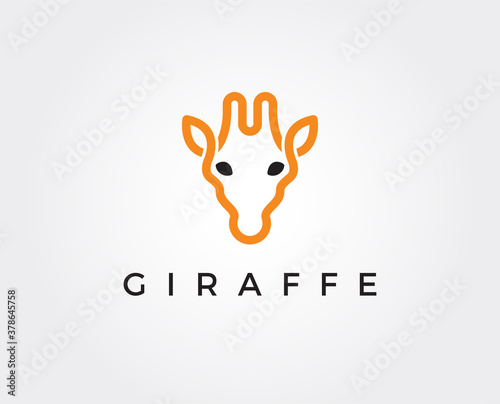 minimal giraffe logo template - vector illustration