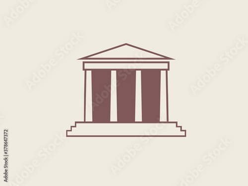 The castle building icon represents an honorary institution such as a court, old school, or other great institution with a classic design and faded brown color