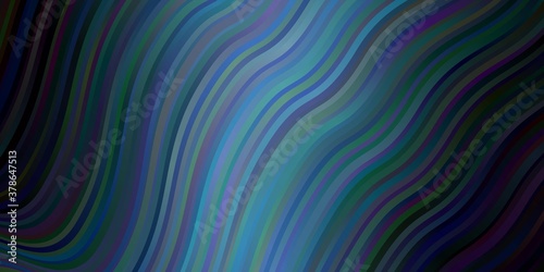 Dark BLUE vector background with wry lines. Colorful illustration, which consists of curves. Pattern for websites, landing pages.