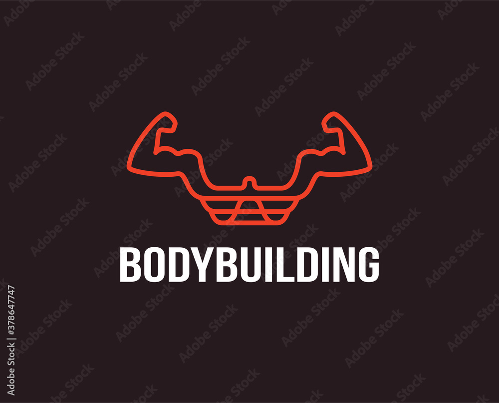 minimal fitness logo template - vector illustration