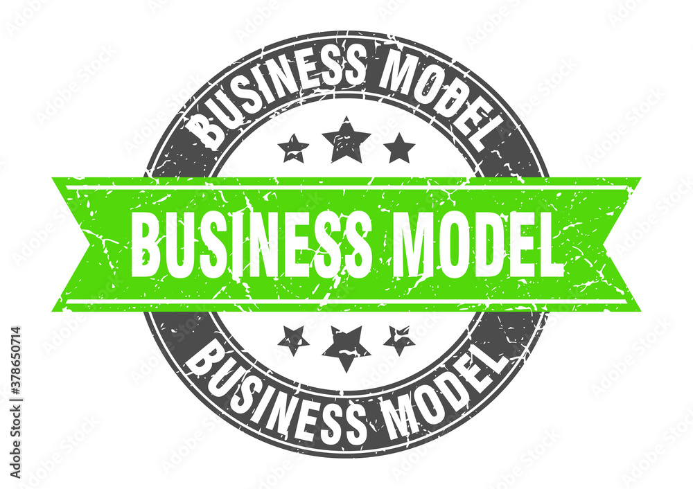 Obraz premium business model round stamp with ribbon. label sign