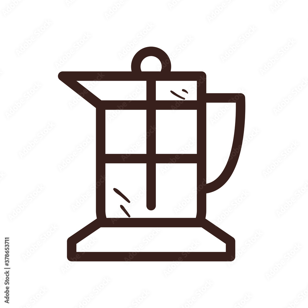 coffee french press line style icon vector design coffee french press line style icon vector design