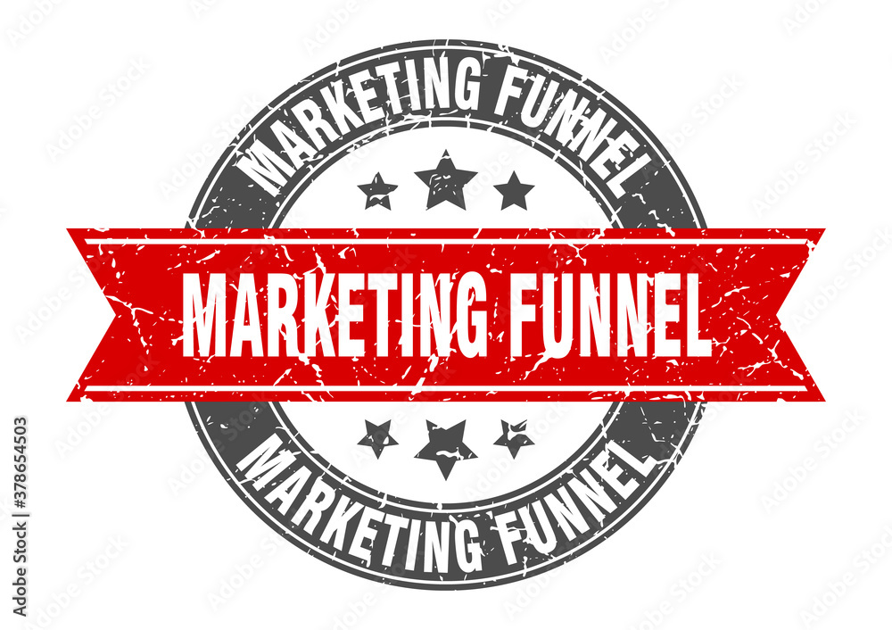 Fototapeta premium marketing funnel round stamp with ribbon. label sign