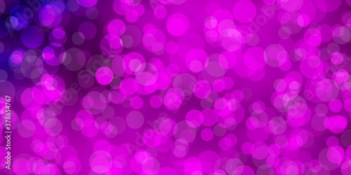 Light Purple, Pink vector layout with circle shapes. Colorful illustration with gradient dots in nature style. Pattern for booklets, leaflets.