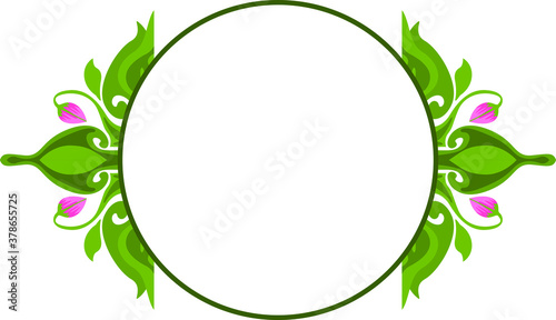 Vector Design of a Green Leaf Ornament with a Nature Theme