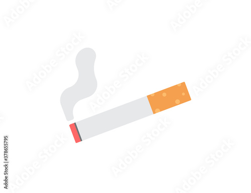 Cigarette simple illustration. Smoke icon. Tabacco concept sign in vector flat