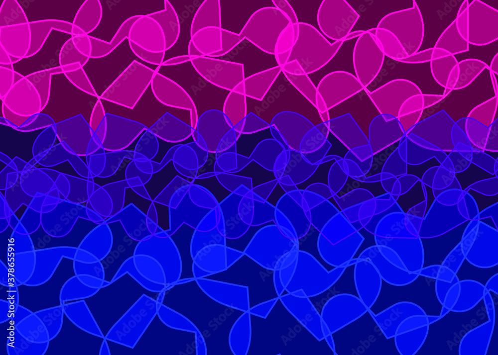 Bisexual Flag. LGBT symbol. Hearts vector Illustration. Izolated