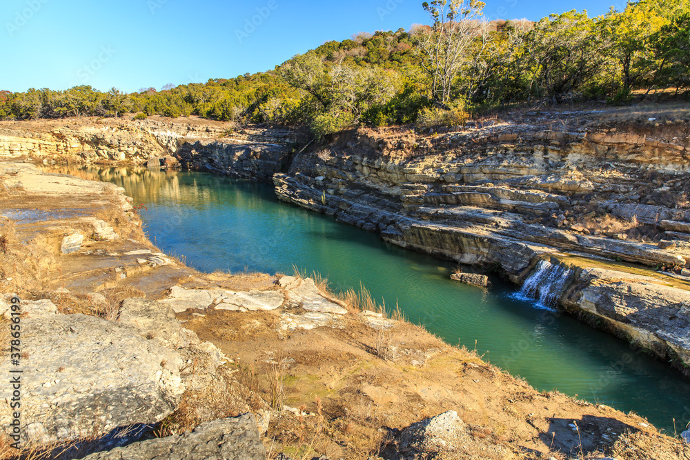Canyon Lake Gorge formed in 2002 after many inches of rain fell and washed out the land. Just outside of New Branfels, Texas the gorge has uncovered dinosaur tracks, fossils,  interesting geologically