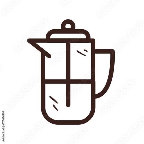 coffee french press line style icon vector design