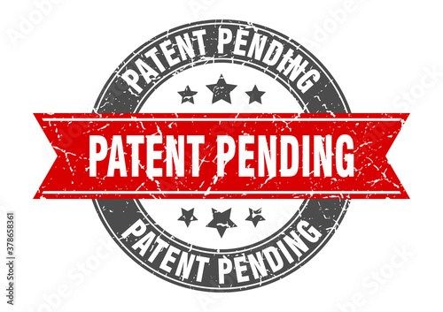 patent pending round stamp with ribbon. label sign