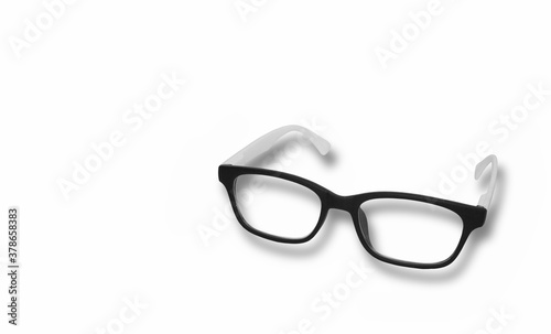 Glasses for vision in a modern style with transparent lenses.Isolated on a white background.