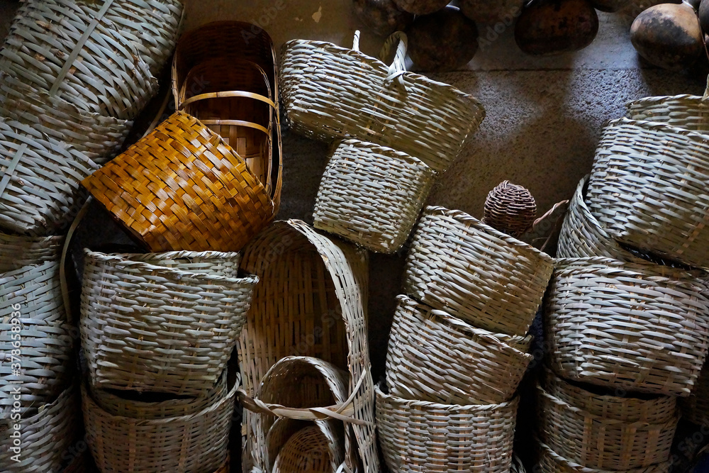 Straw baskets at the market, Belo Horizonte, Brazil