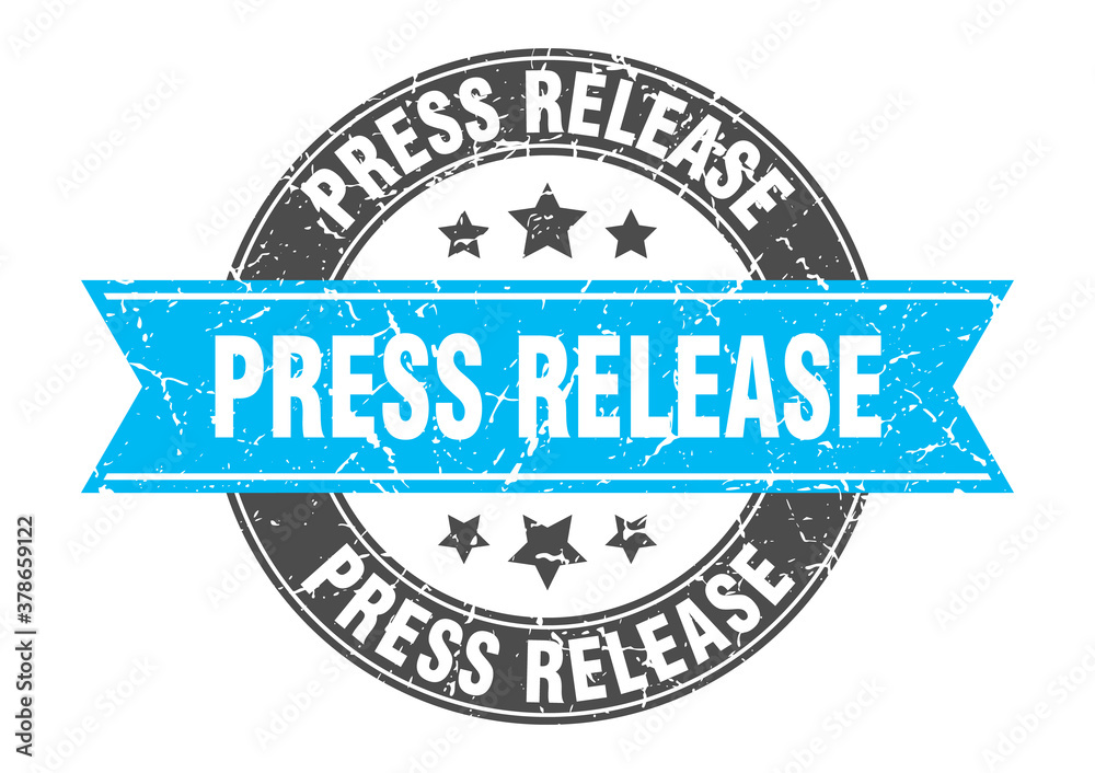 Obraz premium press release round stamp with ribbon. label sign